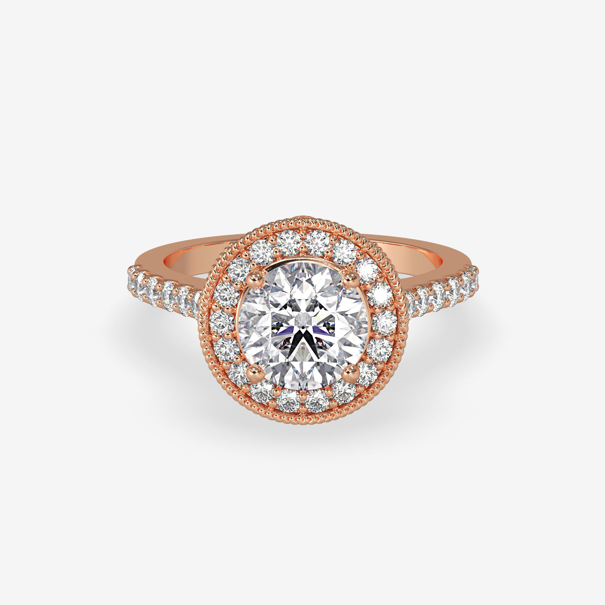CJ-0143 diamond engagement ring gold 3D print model_4