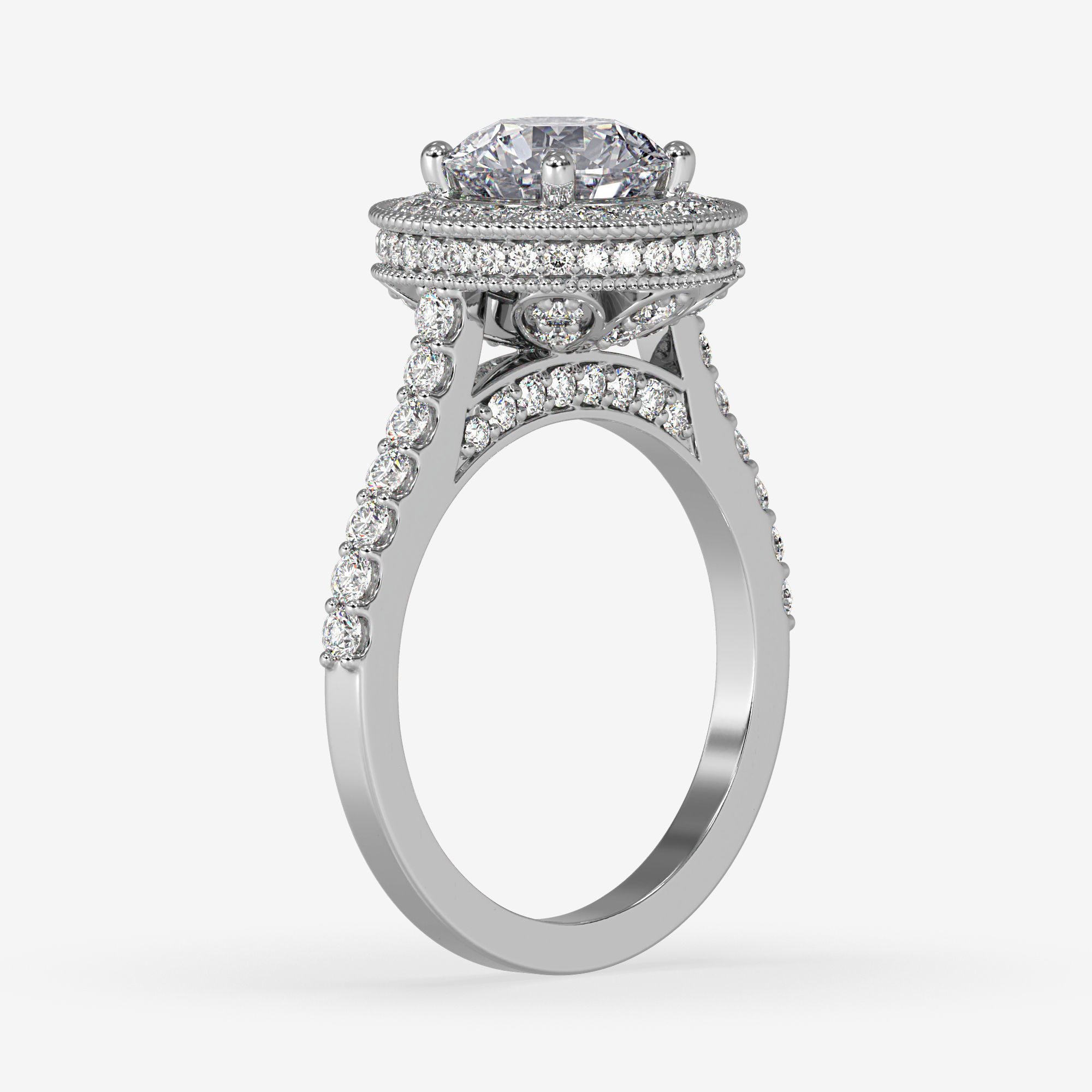 CJ-0143 diamond engagement ring gold 3D print model_9
