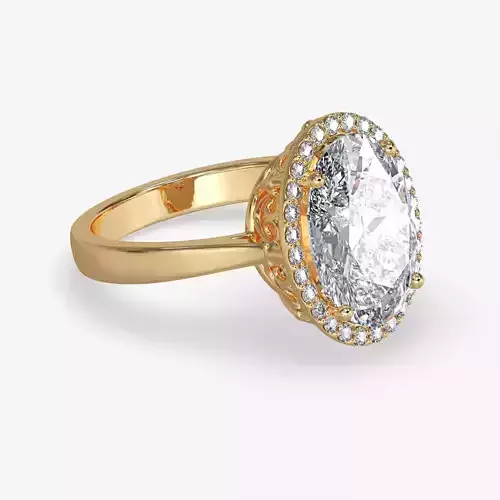 CJ-0142 oval diamond ring in rose gold