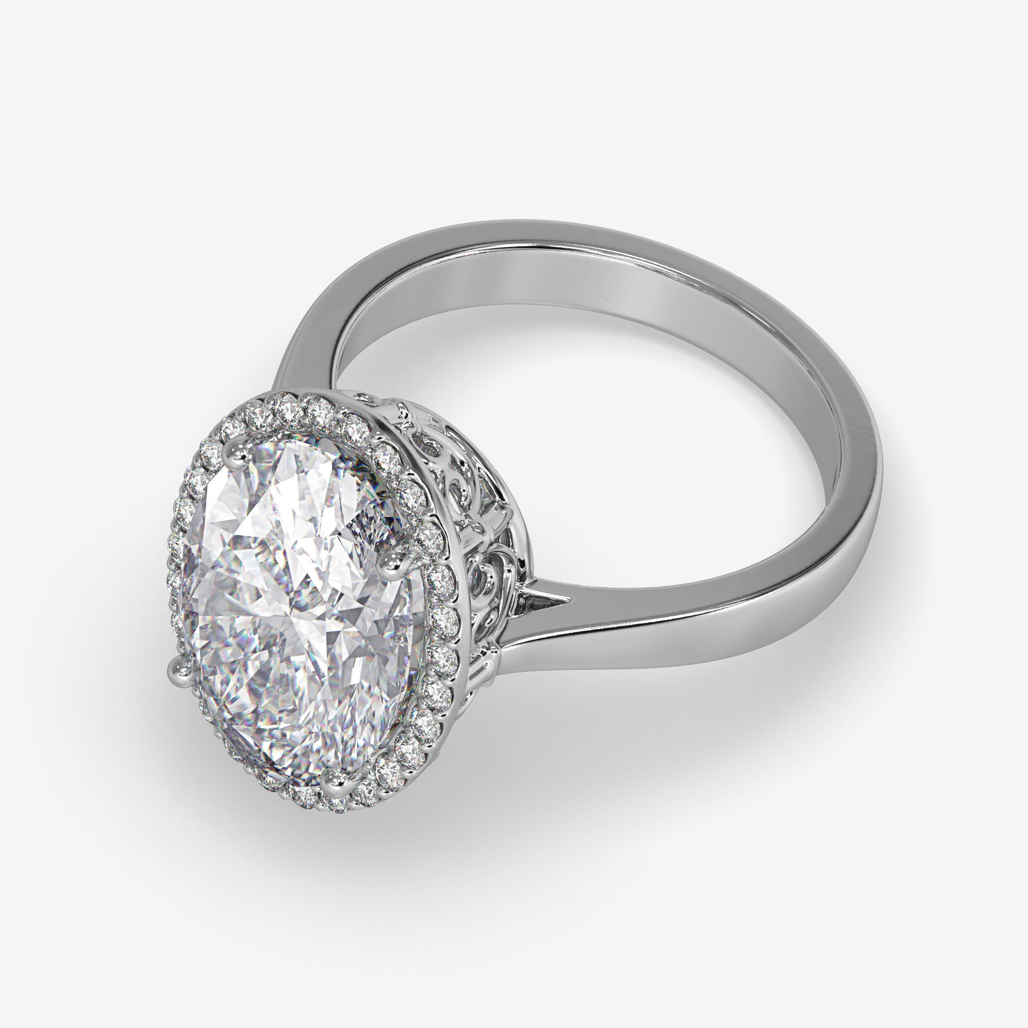 CJ-0142 oval diamond ring in rose gold 3D print model_8