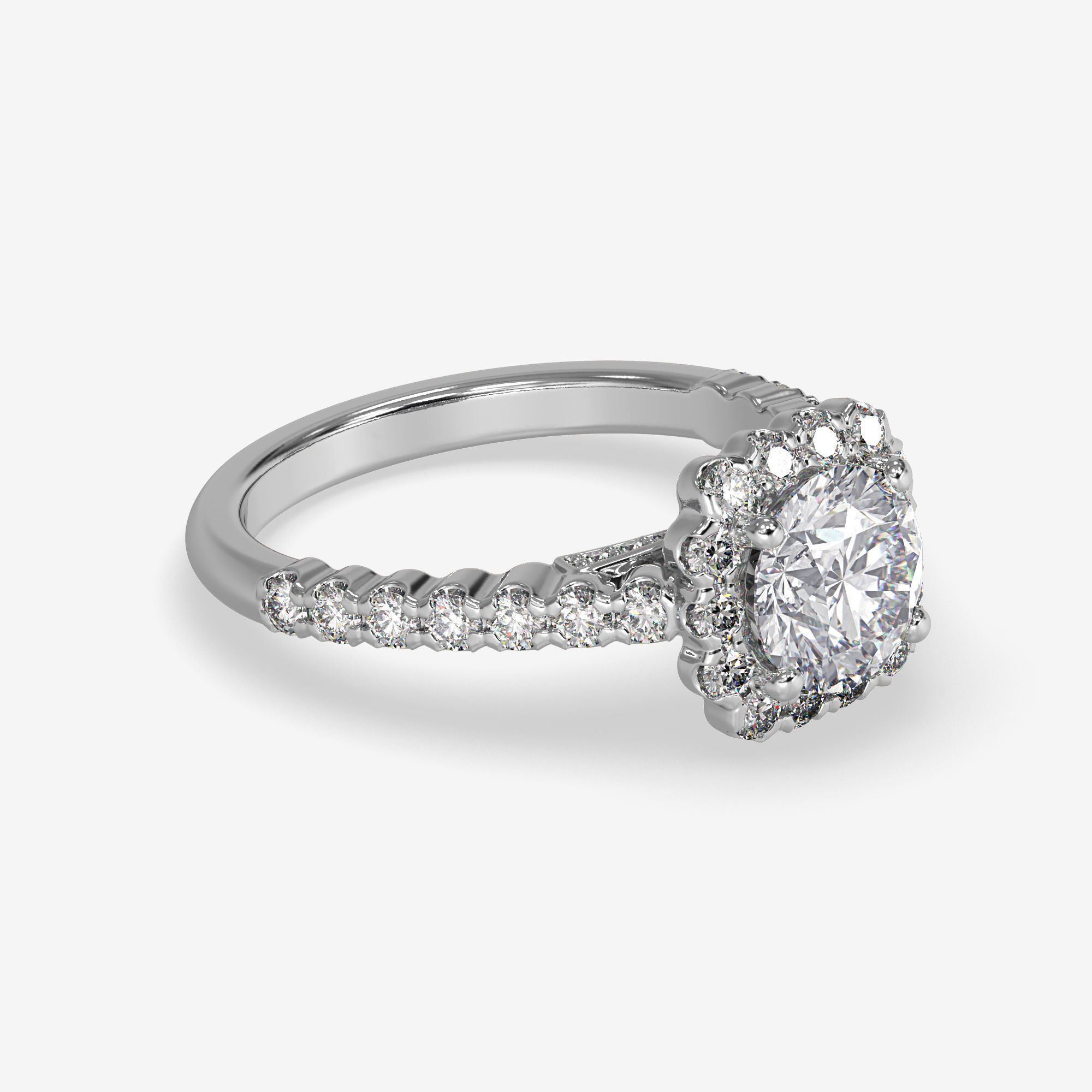 CJ-0140 halo engagement ring gold 3D print model_2