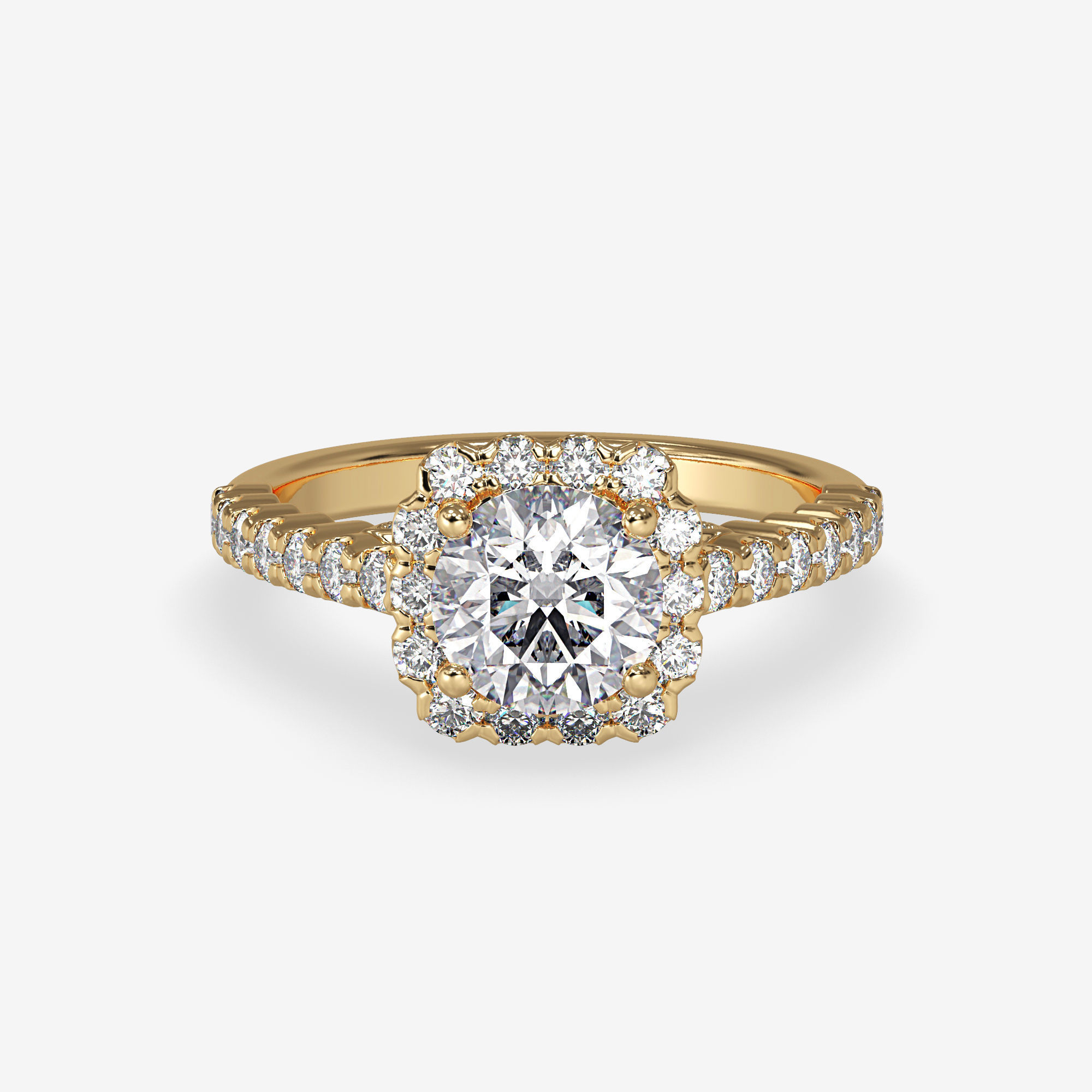 CJ-0140 halo engagement ring gold 3D print model_10