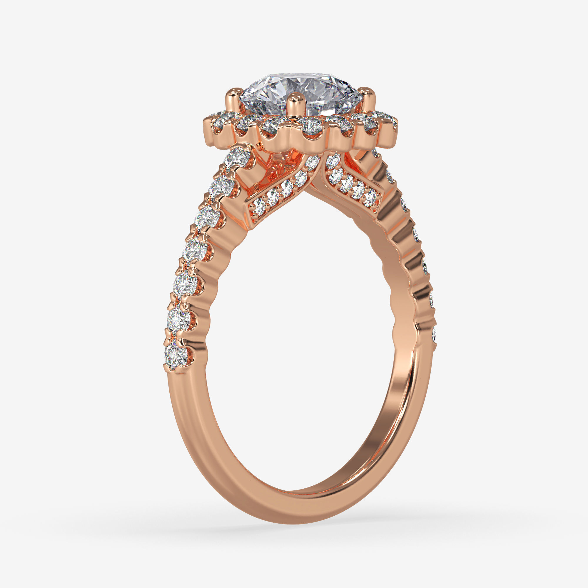 CJ-0140 halo engagement ring gold 3D print model_6