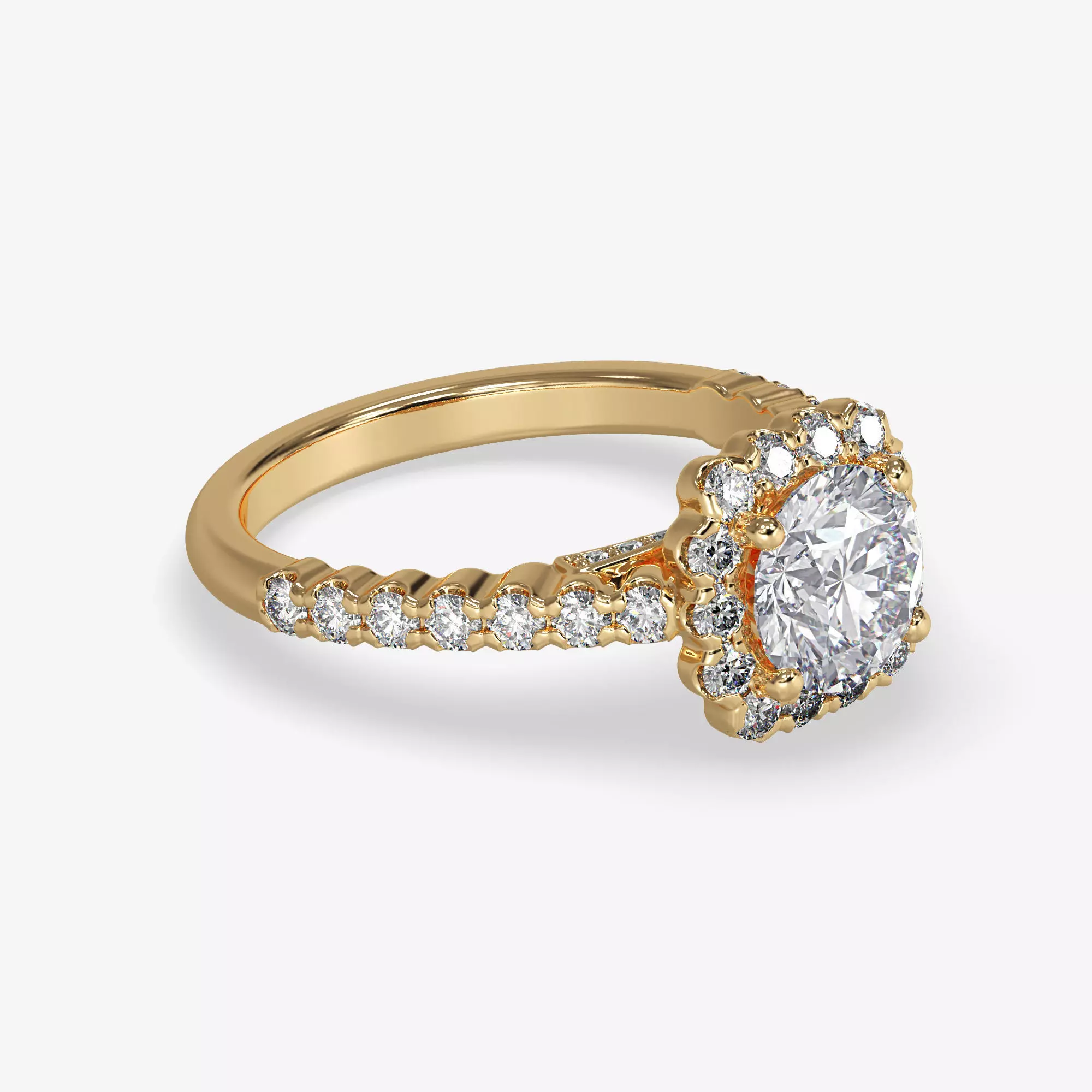 CJ-0140 halo engagement ring gold 3D print model_0