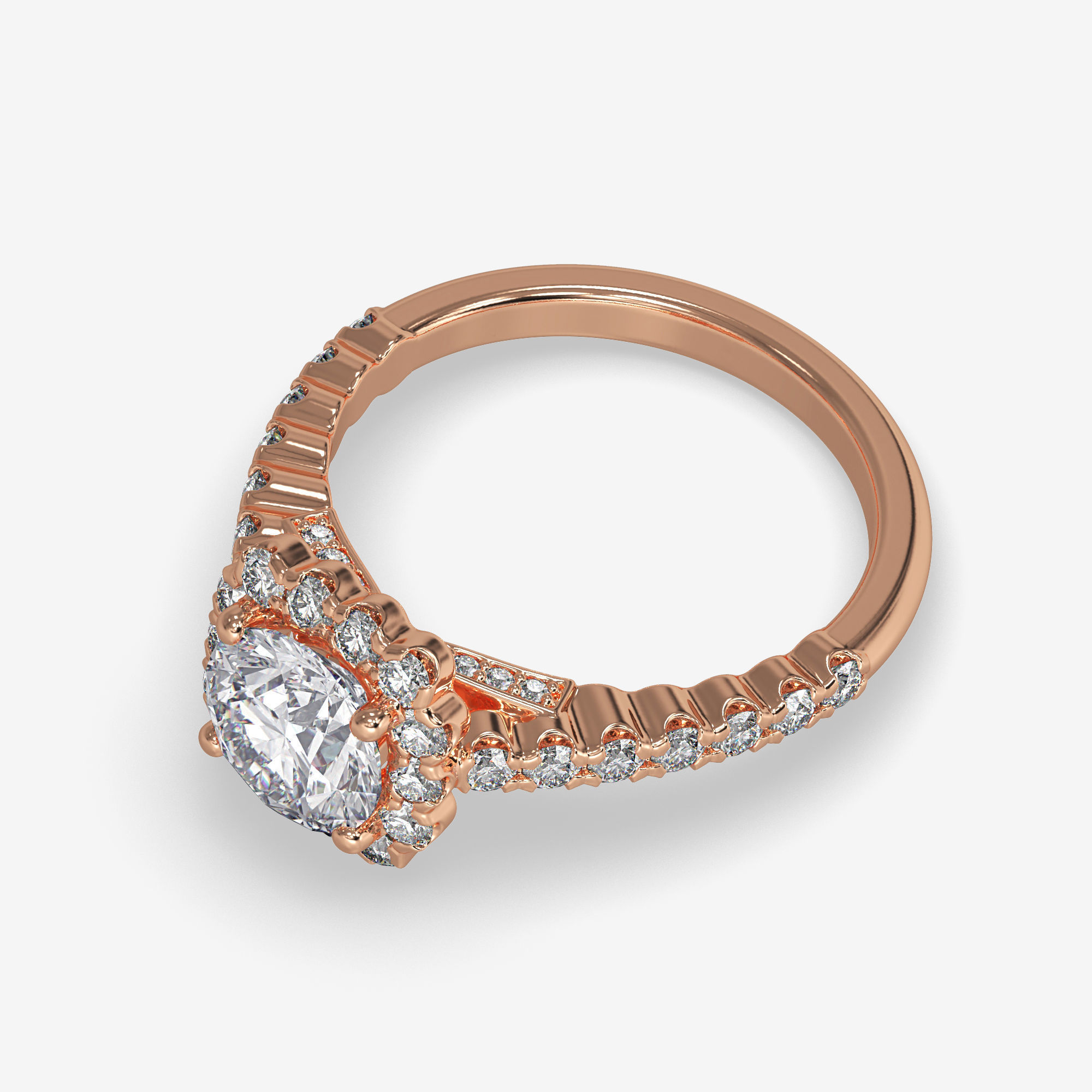 CJ-0140 halo engagement ring gold 3D print model_5