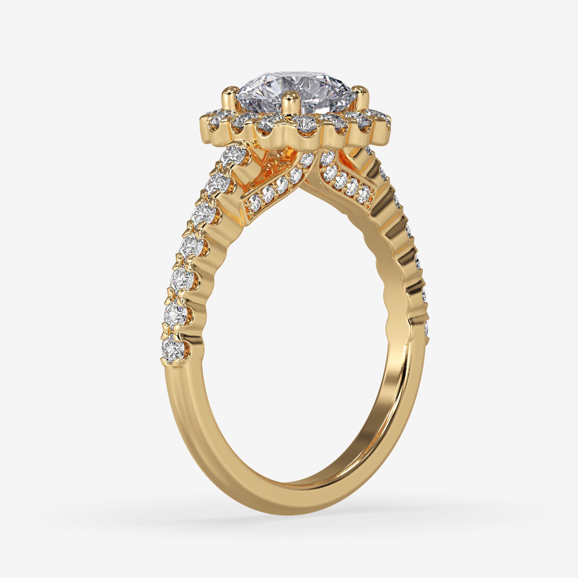 CJ-0140 halo engagement ring gold 3D print model_12