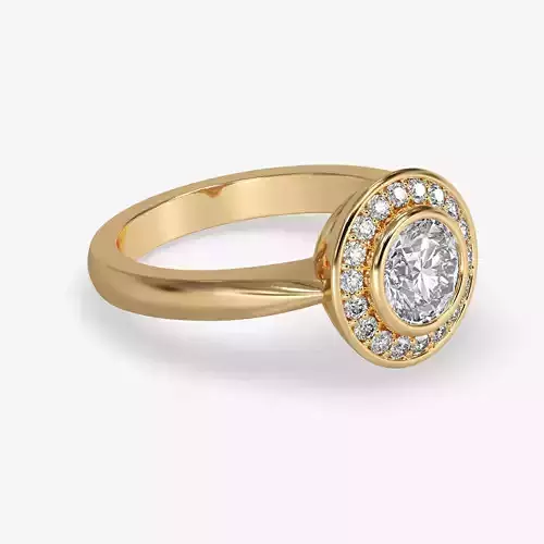 CJ-0139 round diamond engagement ring gold