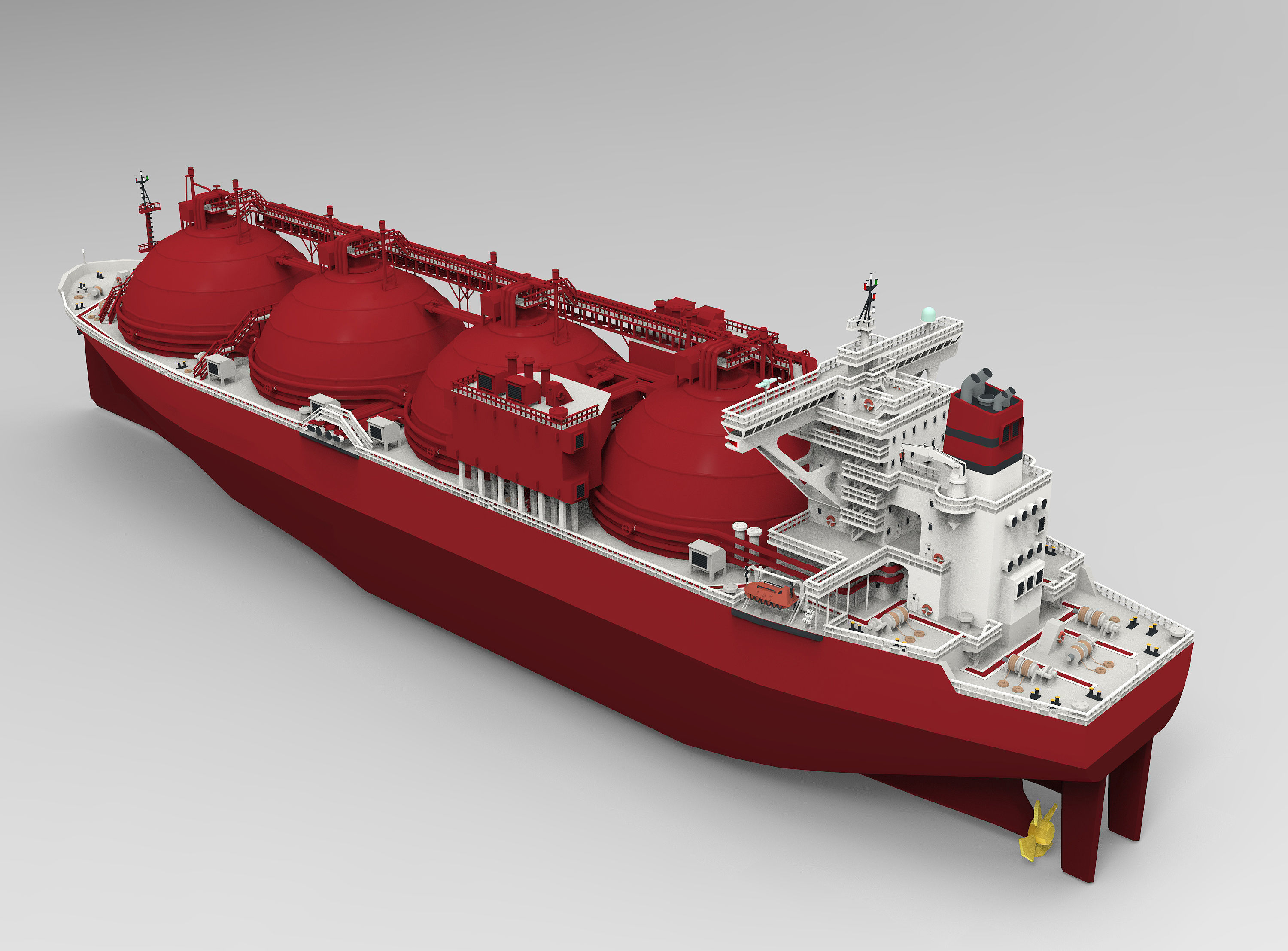LNG Gas Carrier Low-poly Low-poly 3D model_2