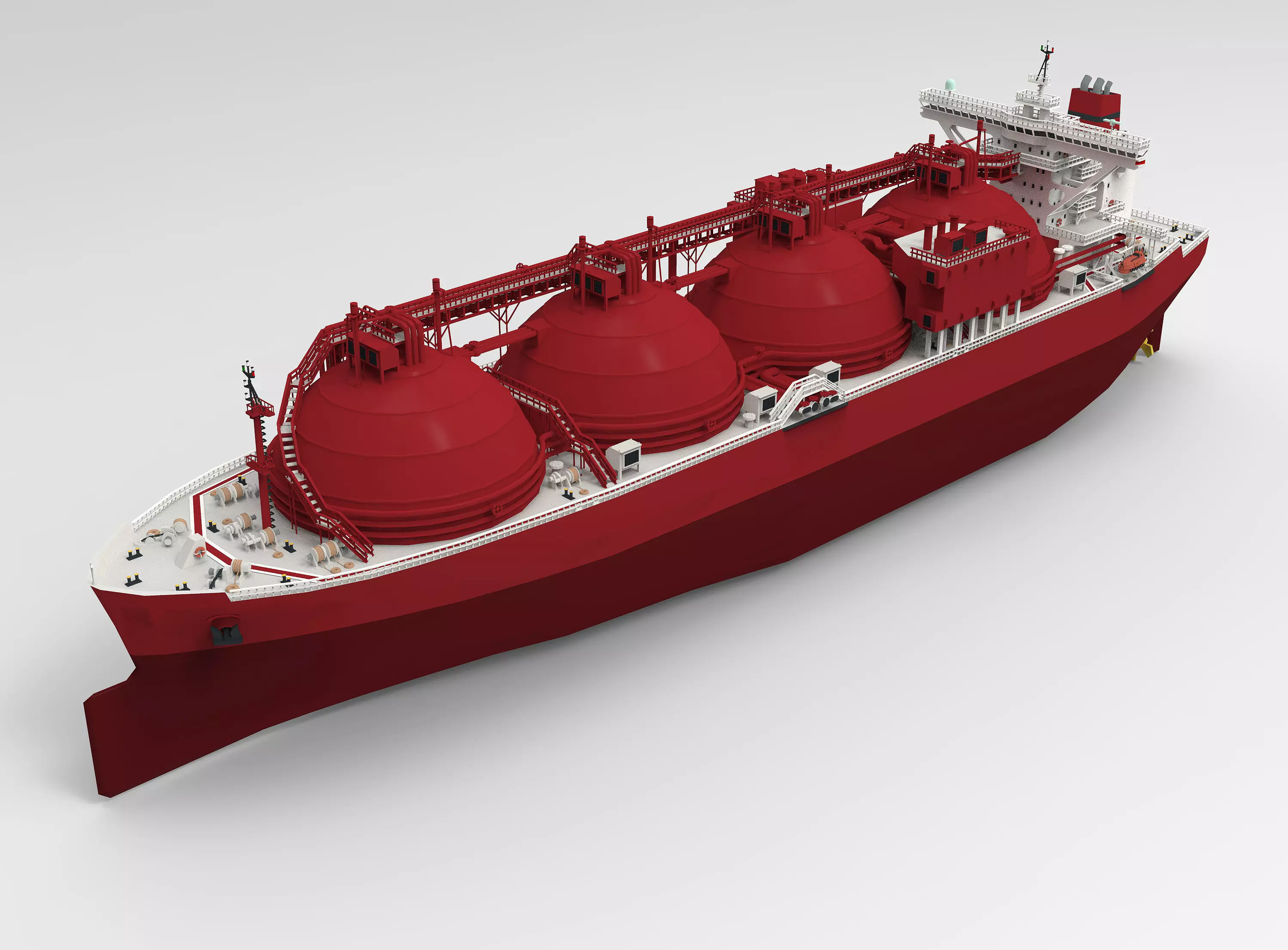 LNG Gas Carrier Low-poly Low-poly 3D model_0