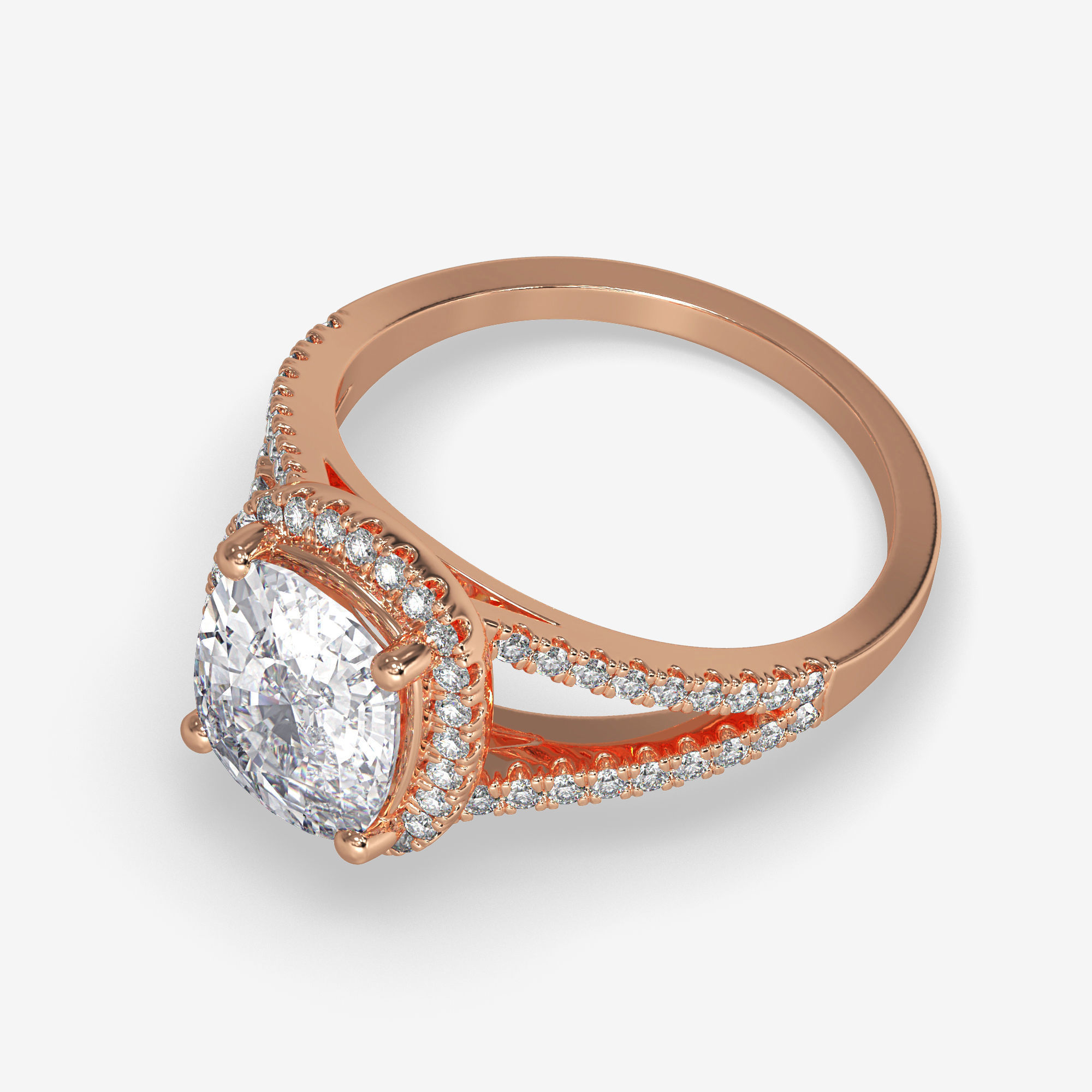 CJ-0137 halo engagement ring in rose gold 3D print model_5