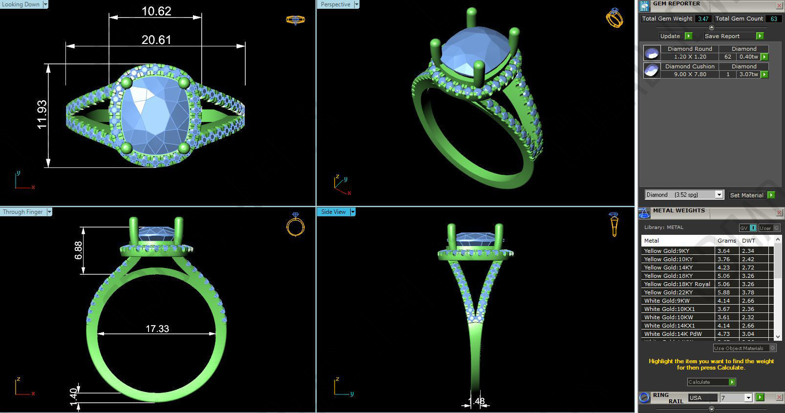 CJ-0137 halo engagement ring in rose gold 3D print model_3
