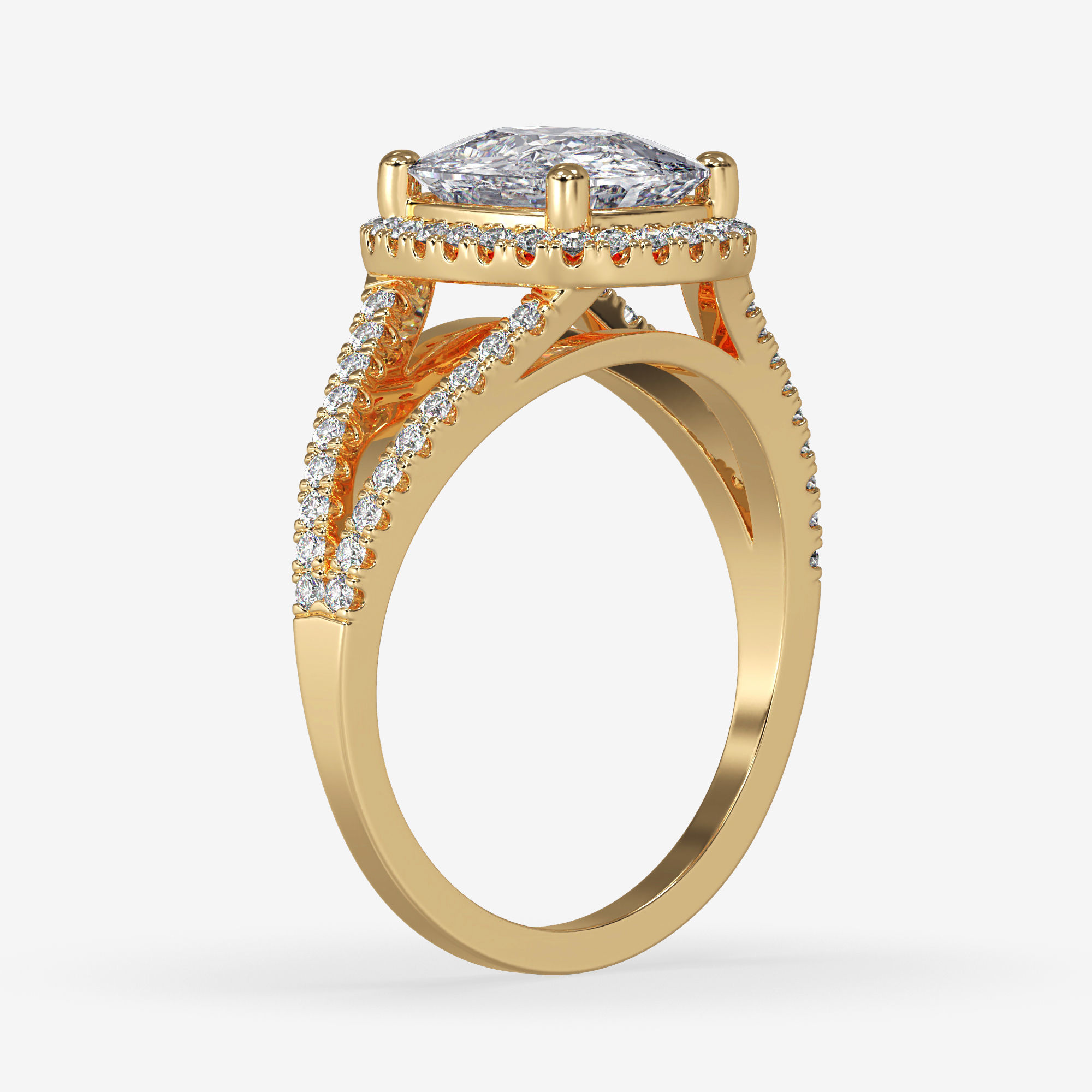 CJ-0137 halo engagement ring in rose gold 3D print model_12