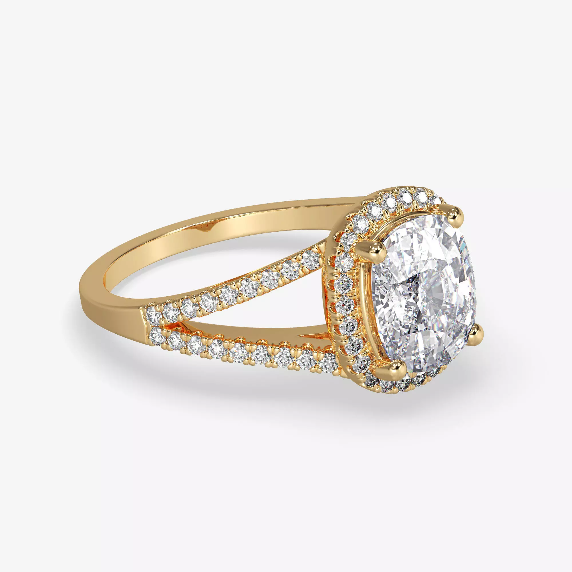 CJ-0137 halo engagement ring in rose gold 3D print model_0
