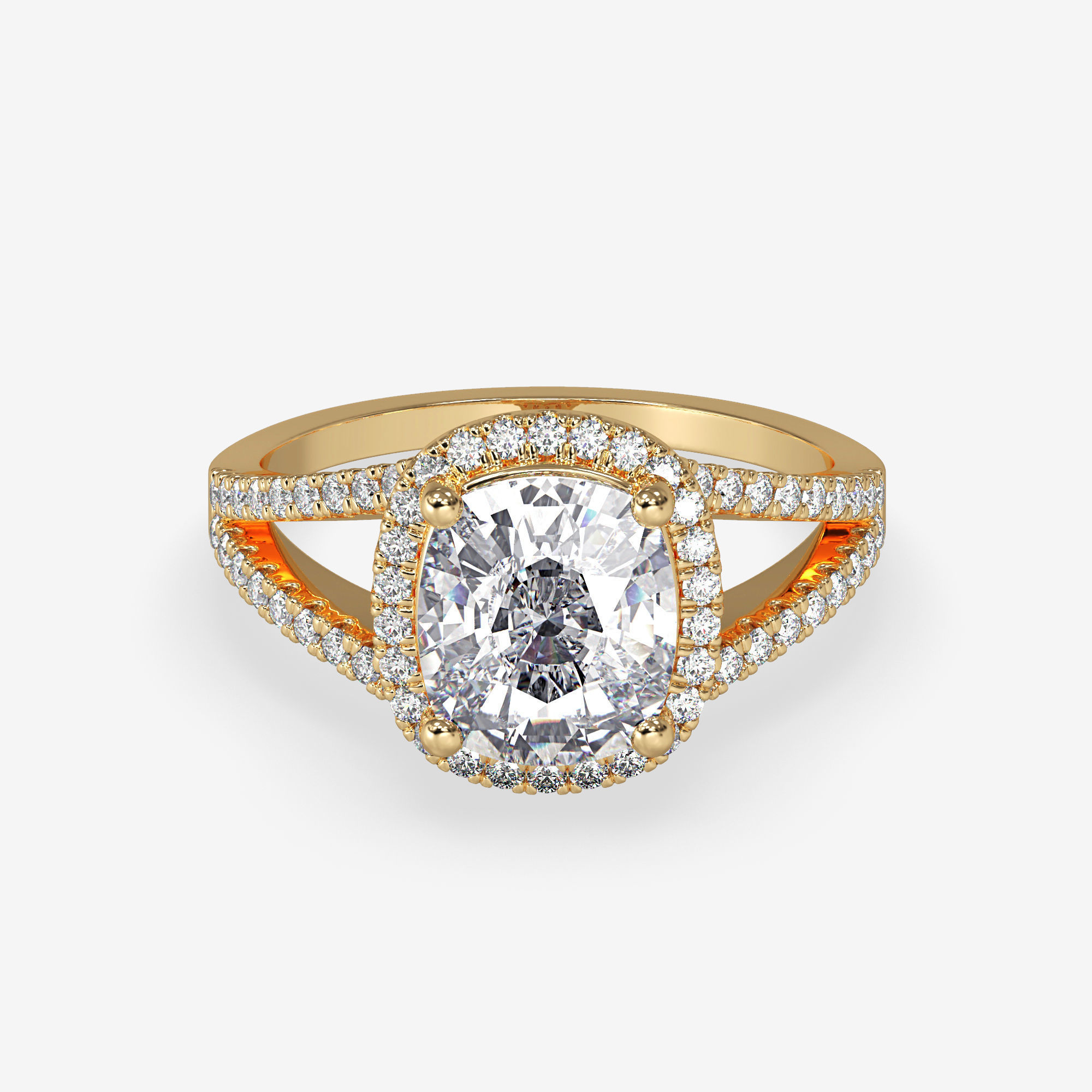 CJ-0137 halo engagement ring in rose gold 3D print model_10