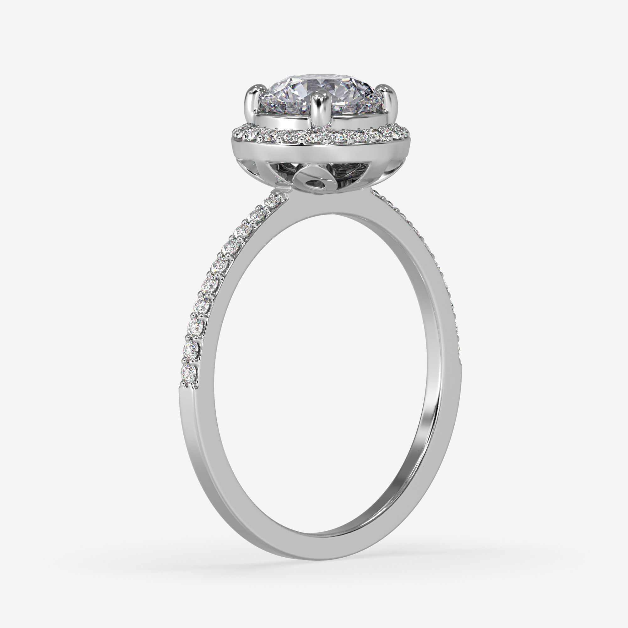 CJ-0134 engagement ring - halo - rose gold-coloured 3D print model_9