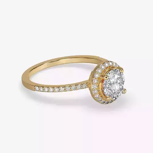 CJ-0134 engagement ring - halo - rose gold-coloured
