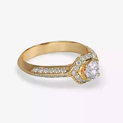CJ-0132 engagement ring in rose gold with diamonds
