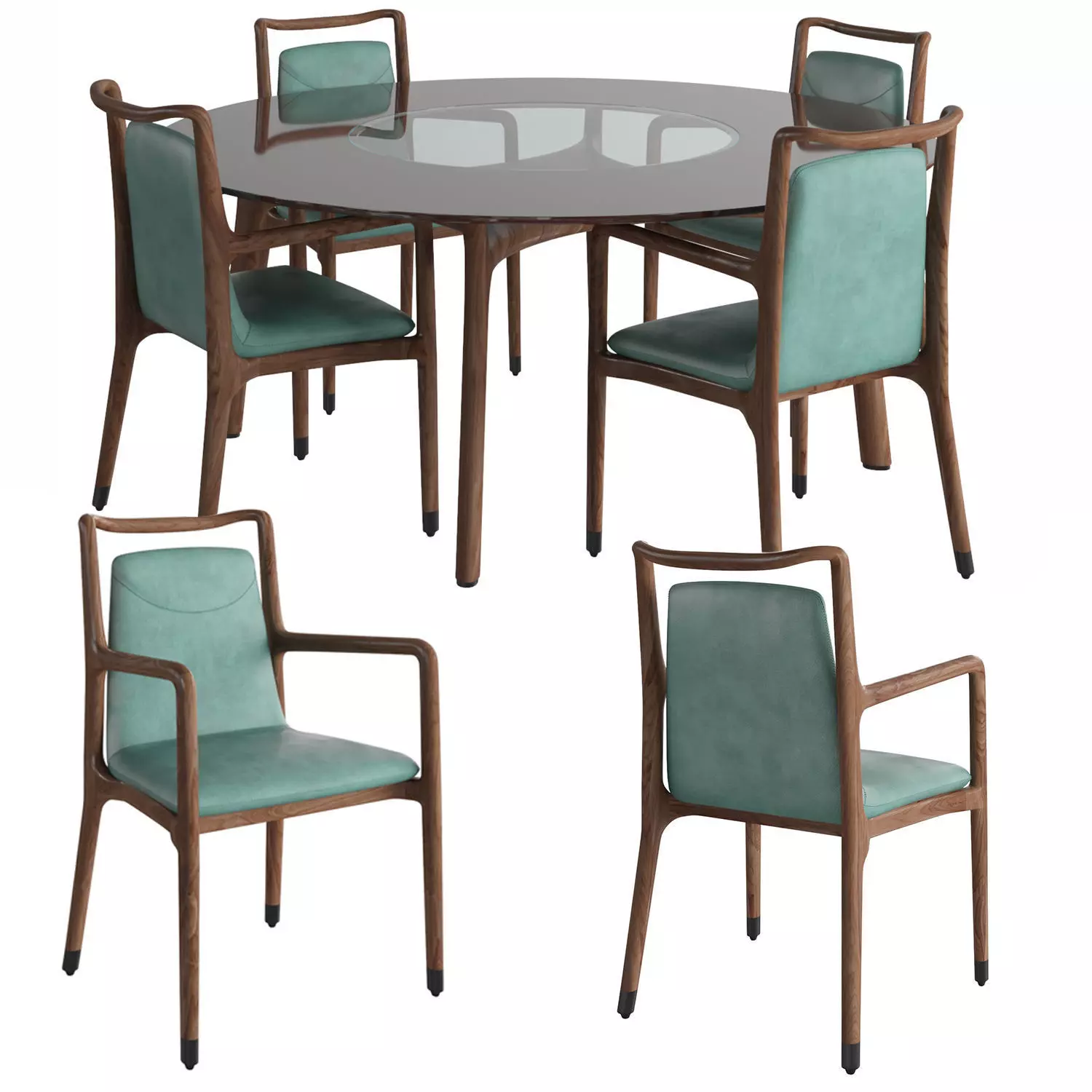 Giorgetti Ibla Chairs and Memos Round Table 3D model_0
