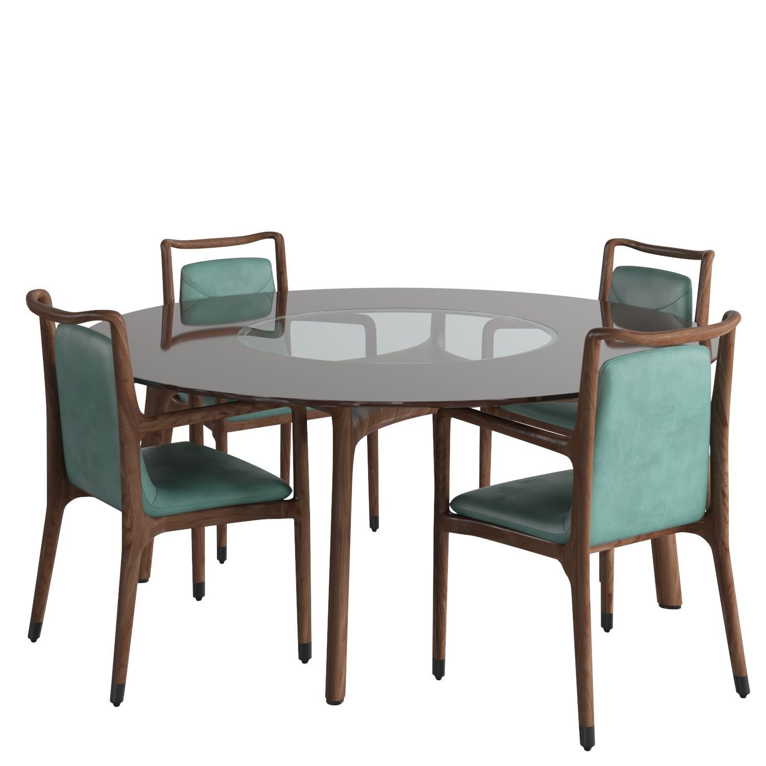 Giorgetti Ibla Chairs and Memos Round Table 3D model_1
