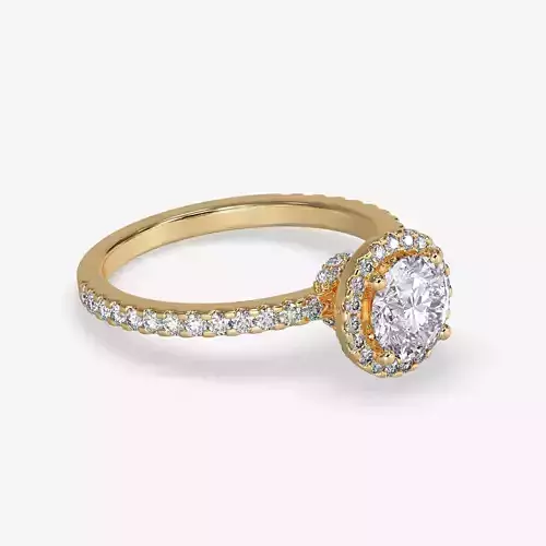 CJ-0131 engagement ring - halo ring - rose gold-coloured