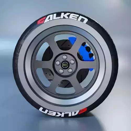 Volk Racing TE37Xt Wheel Low-poly 3D model