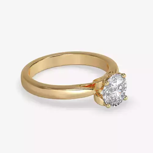 CJ-0124 engagement ring gold 3D print model