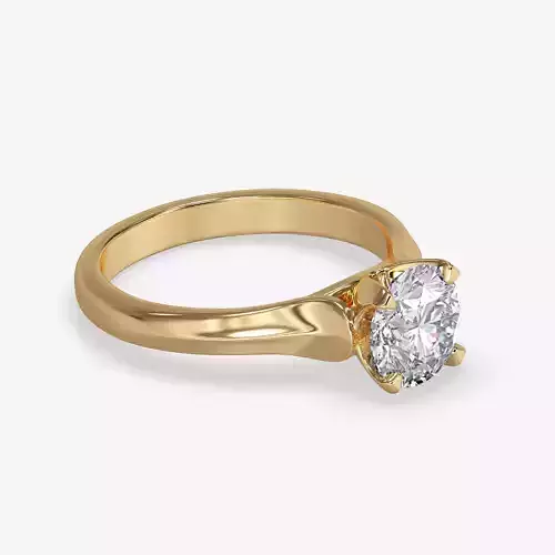 CJ-0123 solitaire engagement ring gold