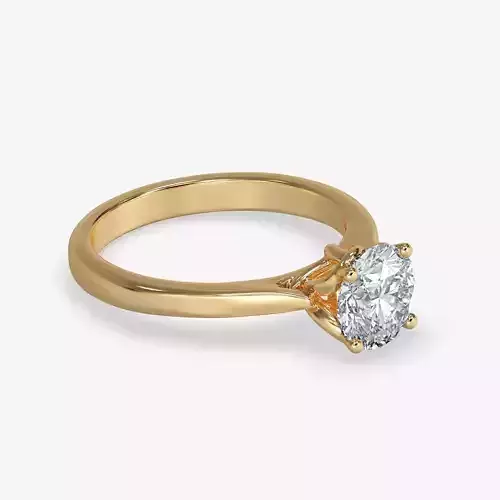 CJ-0122 solitaire diamond engagement ring gold