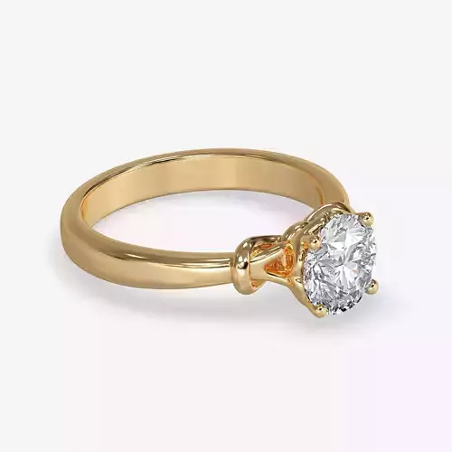 CJ-0121 diamond engagement ring in rose gold 3D print model