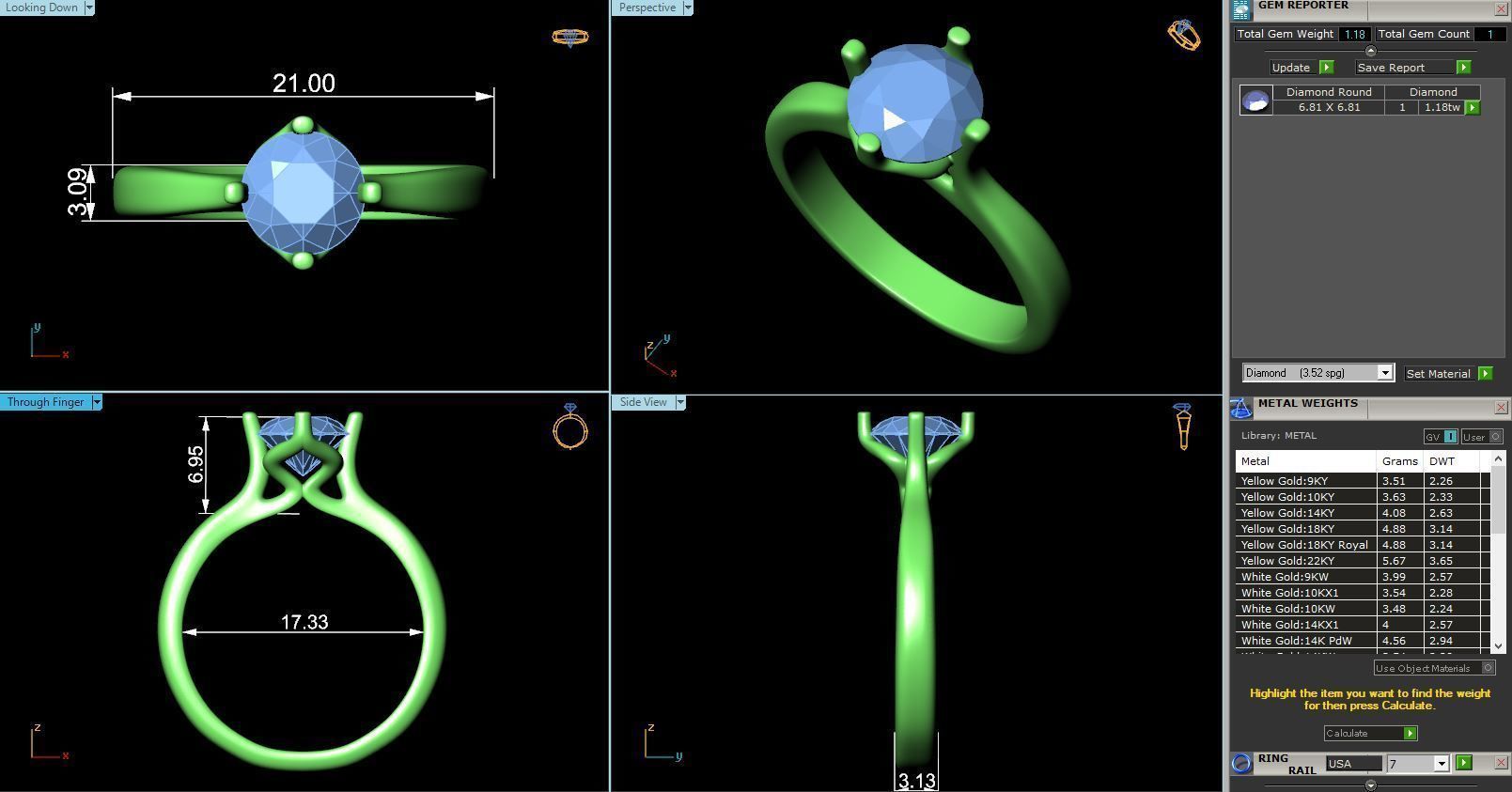 CJ-0120 engagement ring gold 3D print model_3