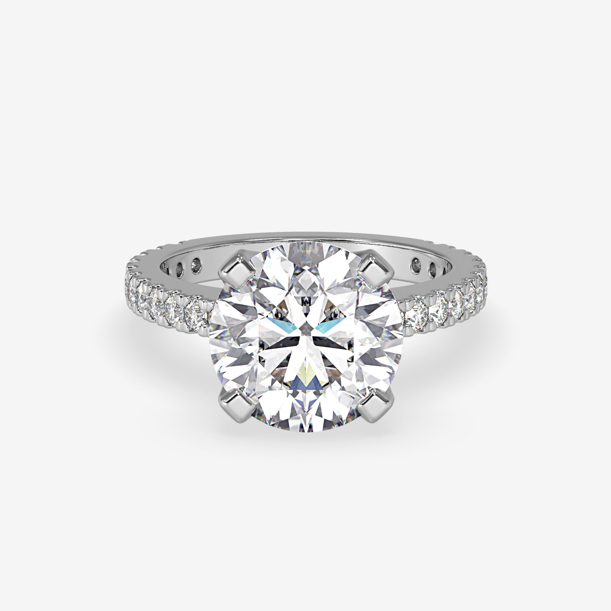 CJ-0117 diamond engagement ring gold 3D print model_7
