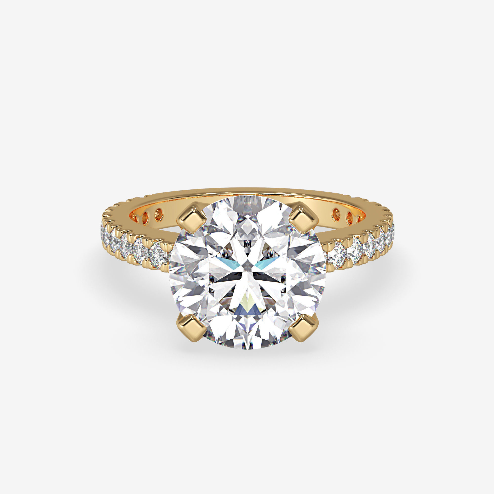 CJ-0117 diamond engagement ring gold 3D print model_10