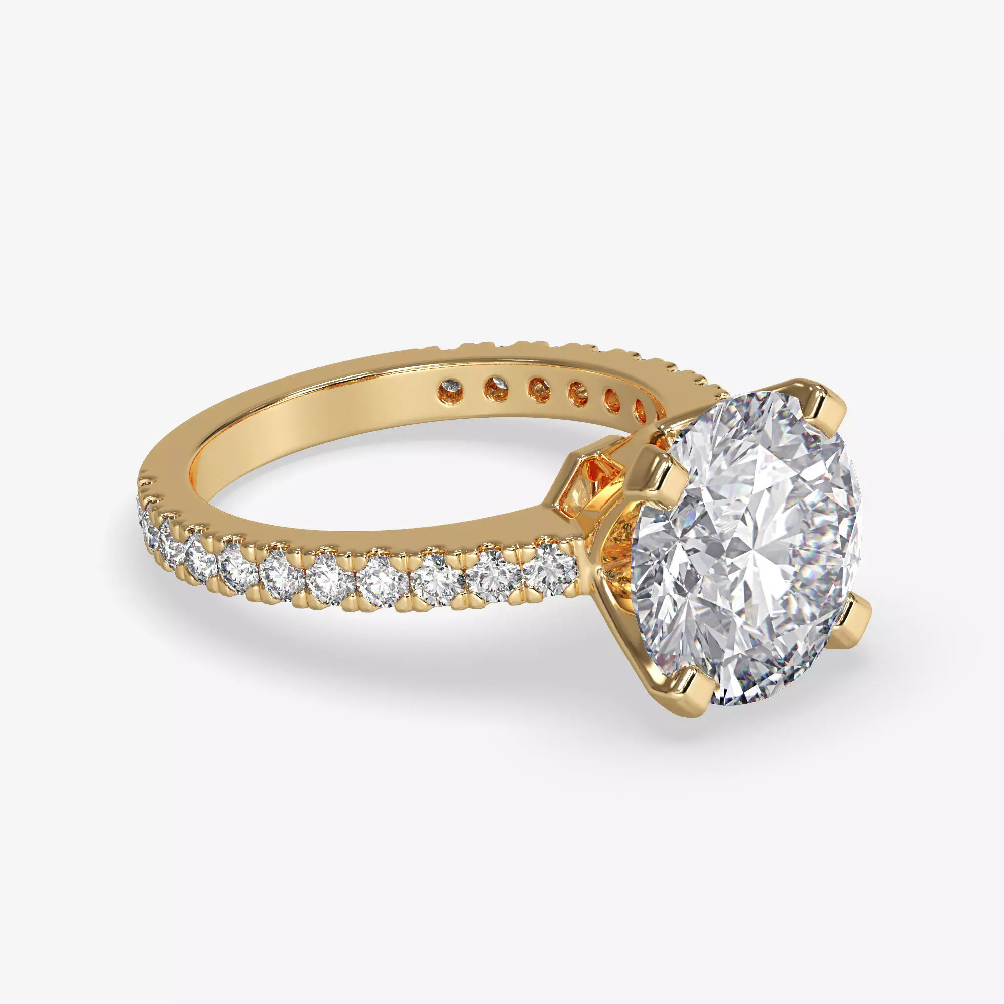 CJ-0117 diamond engagement ring gold 3D print model_0