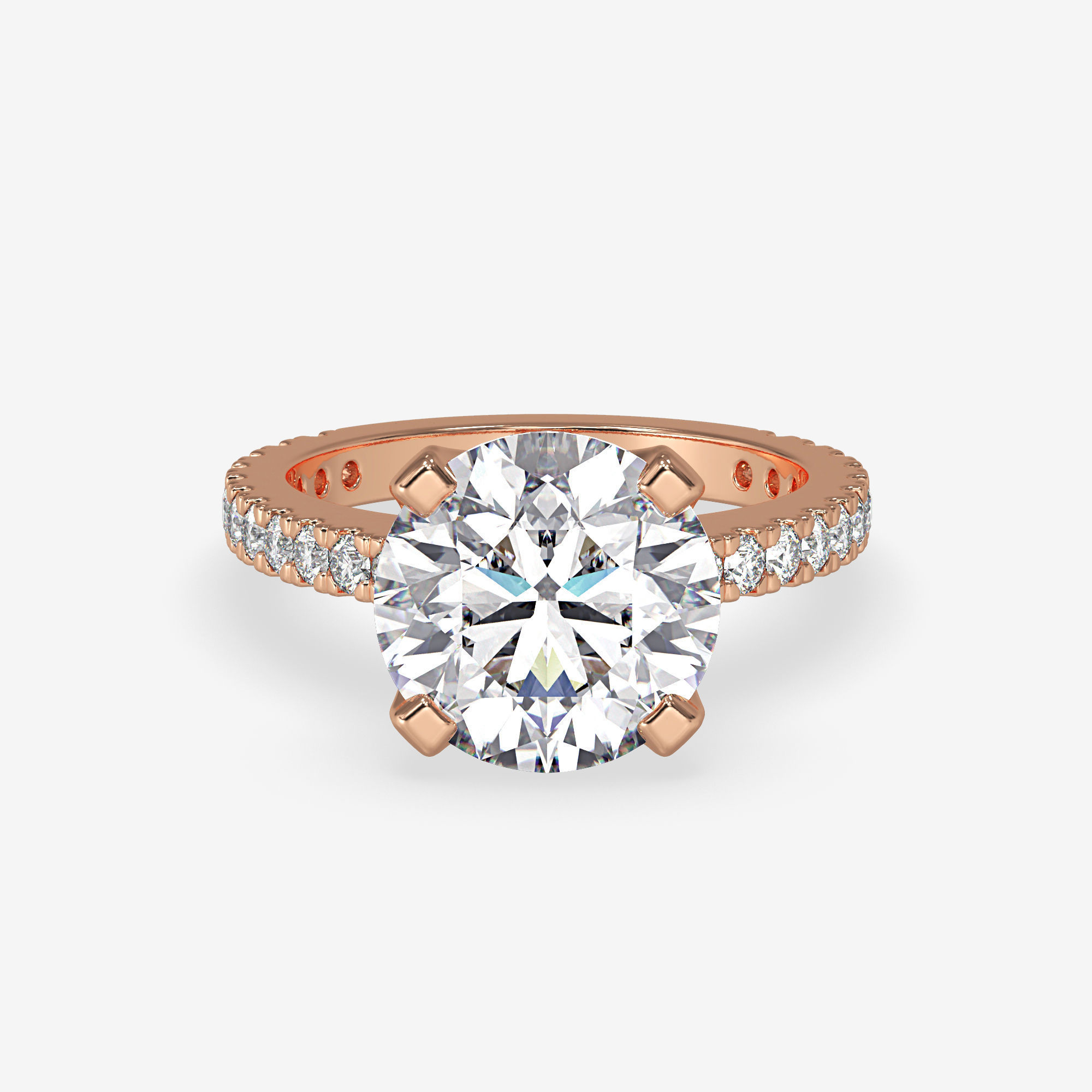 CJ-0117 diamond engagement ring gold 3D print model_4