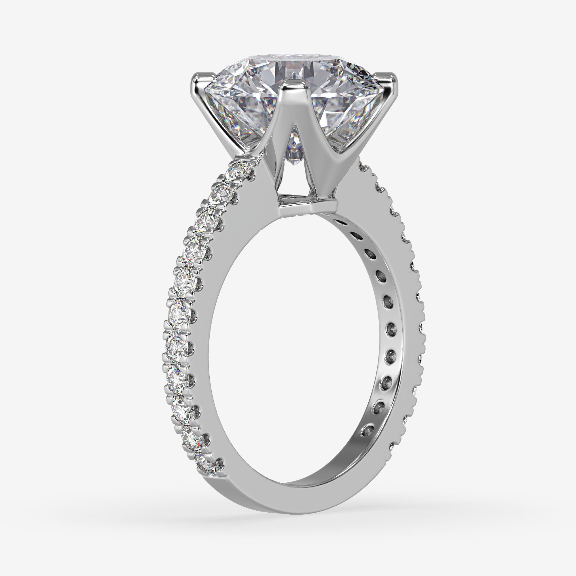 CJ-0117 diamond engagement ring gold 3D print model_9