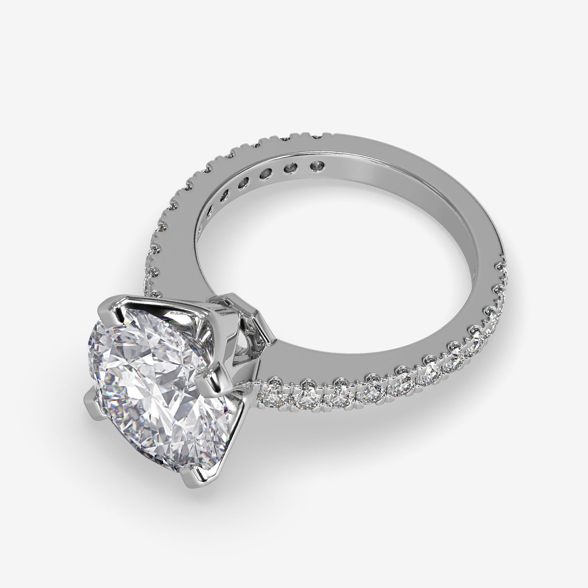 CJ-0117 diamond engagement ring gold 3D print model_8