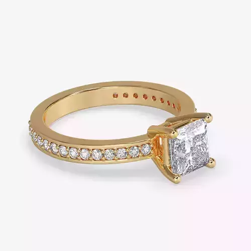CJ-0116 princess cut diamond engagement ring in rose gold