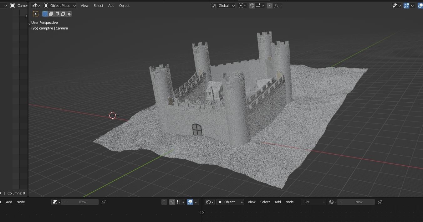 Red Castle  Low-poly 3D model_2