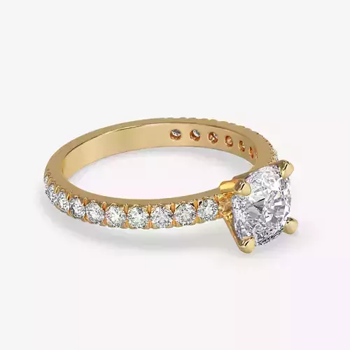 CJ-0115 diamond engagement ring gold
