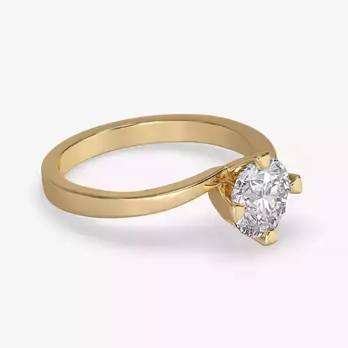 CJ-0112 engagement ring gold 3D print model
