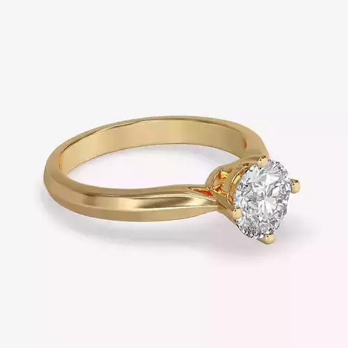 CJ-0111 solitaire diamond engagement ring gold