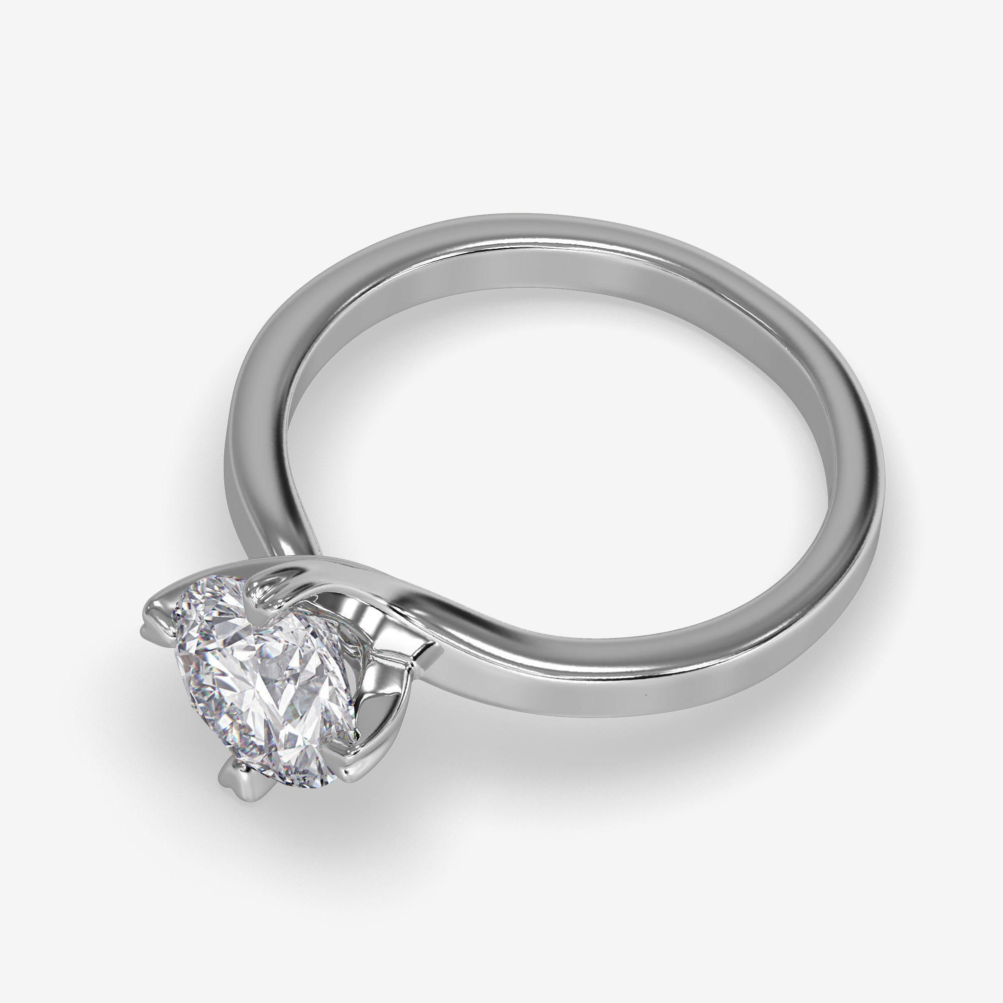 CJ-0109 solitaire diamond engagement ring gold 3D print model_8
