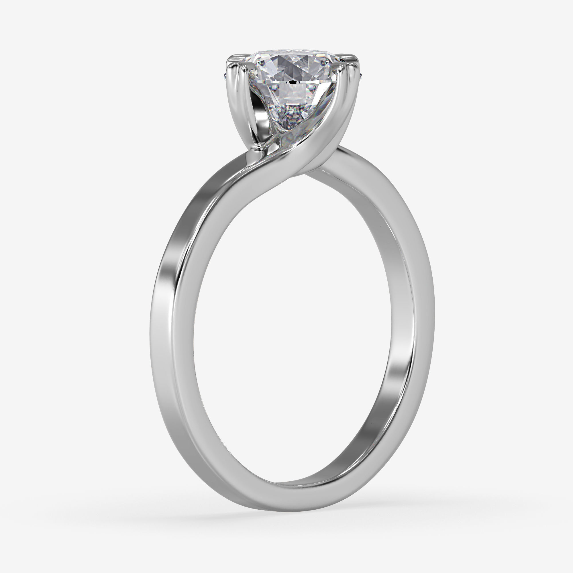 CJ-0109 solitaire diamond engagement ring gold 3D print model_9