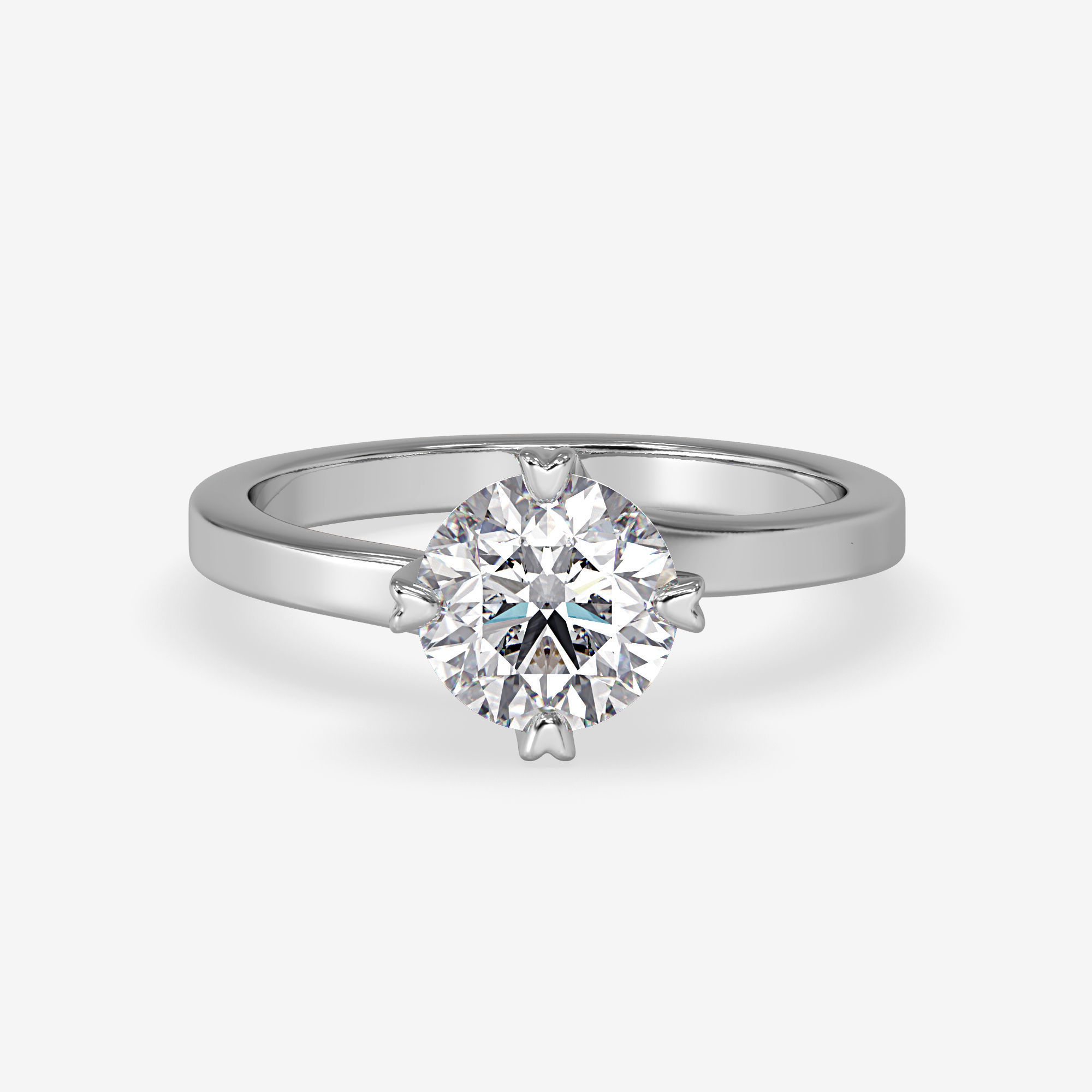 CJ-0109 solitaire diamond engagement ring gold 3D print model_7