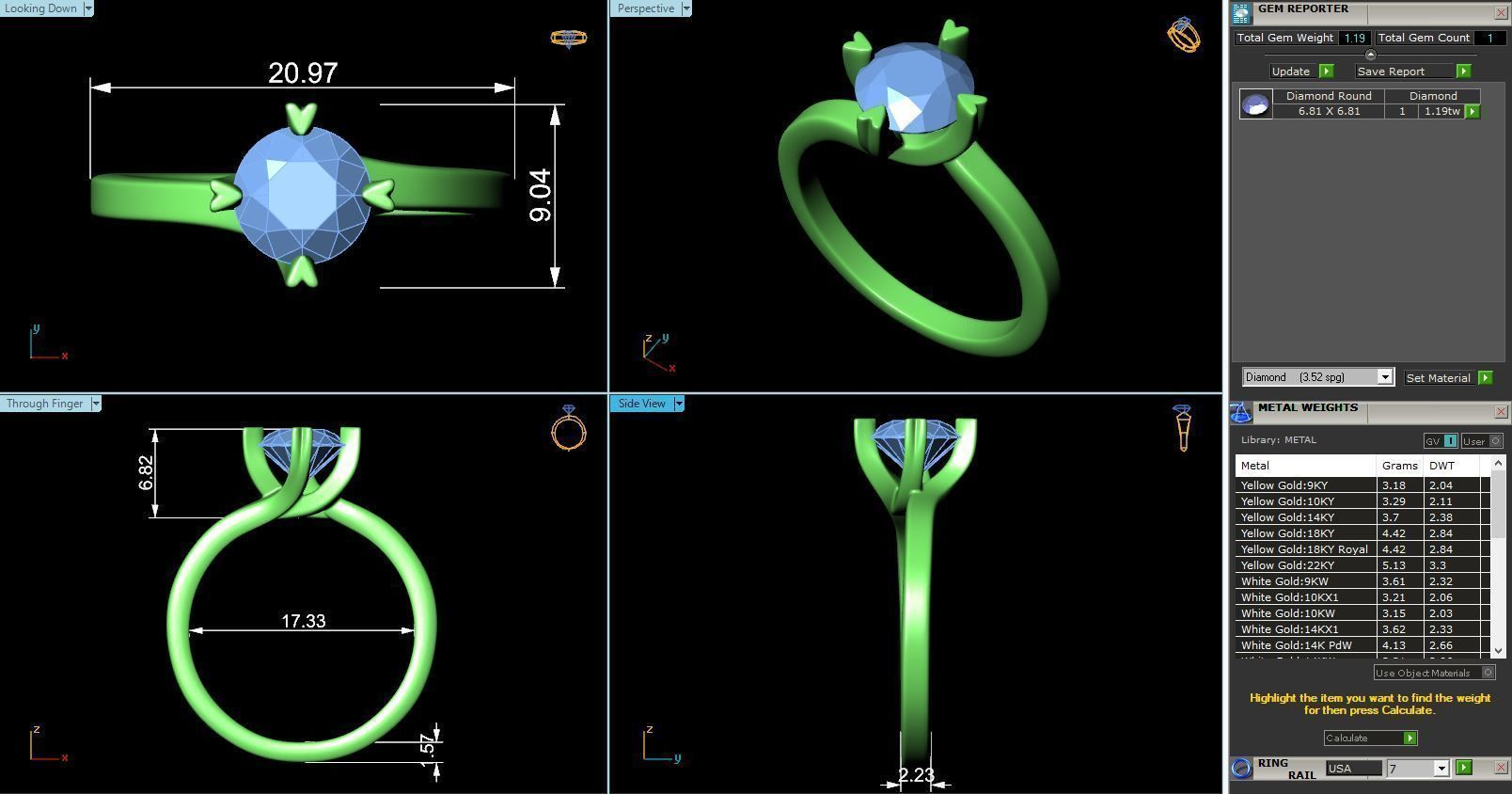 CJ-0109 solitaire diamond engagement ring gold 3D print model_3