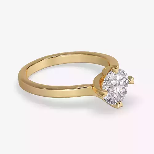 CJ-0109 solitaire diamond engagement ring gold