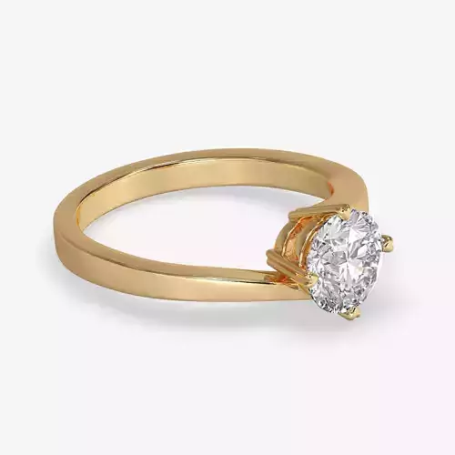 CJ-0108 diamond engagement ring in rose gold 3D print model
