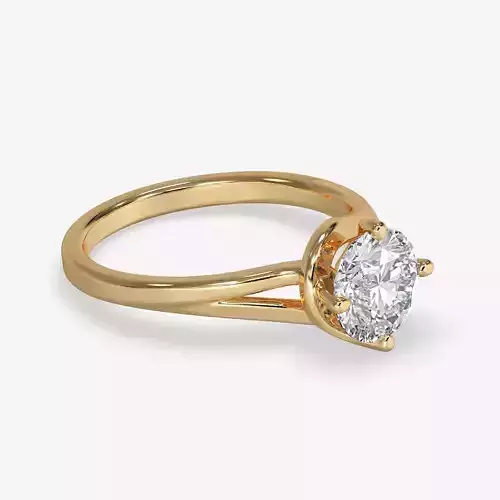 CJ-0107 engagement ring gold 3D print model