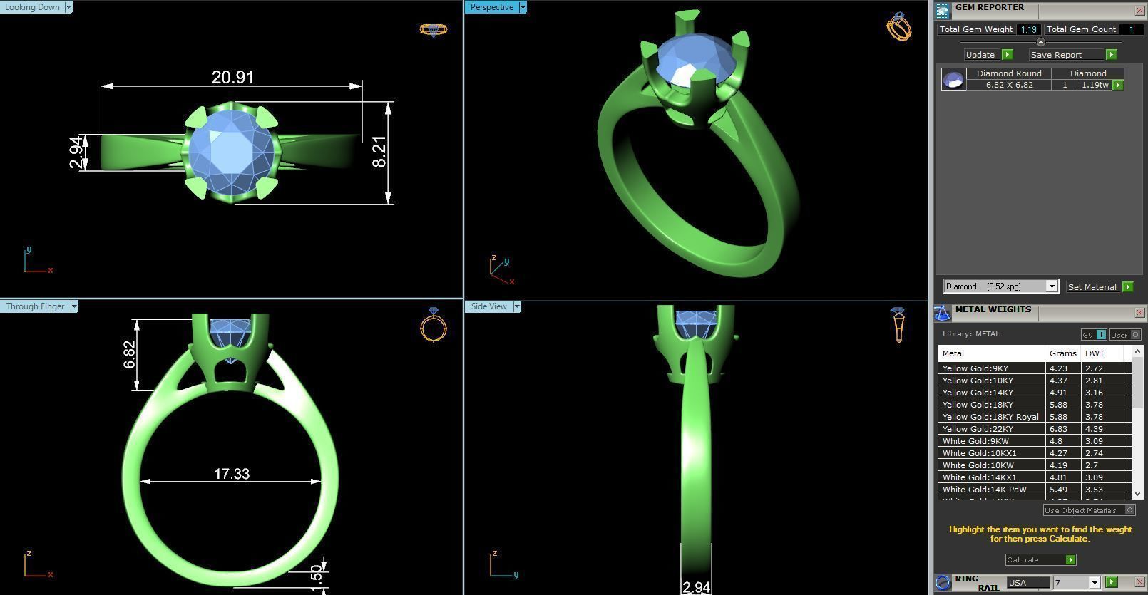 CJ-0106 diamond engagement ring in rose gold 3D print model_3
