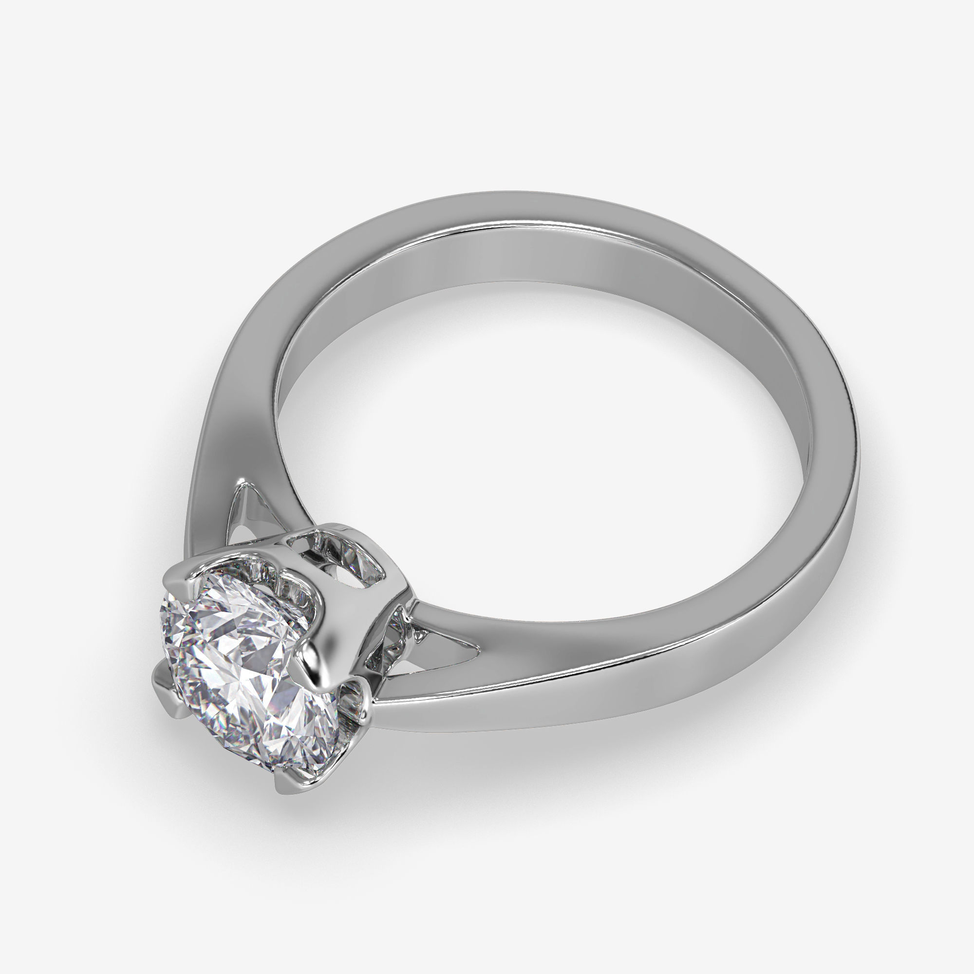 CJ-0106 diamond engagement ring in rose gold 3D print model_8
